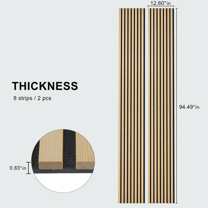 Luxury Natural Oak Acoustic Solid Wood Slat Wall Panels ( 2 Panels Per Box） HAUSVITA