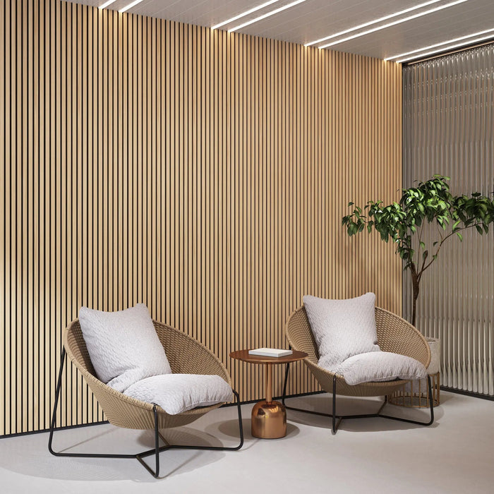 Luxury Natural Oak Acoustic Solid Wood Slat Wall Panels ( 2 Panels Per Box） HAUSVITA