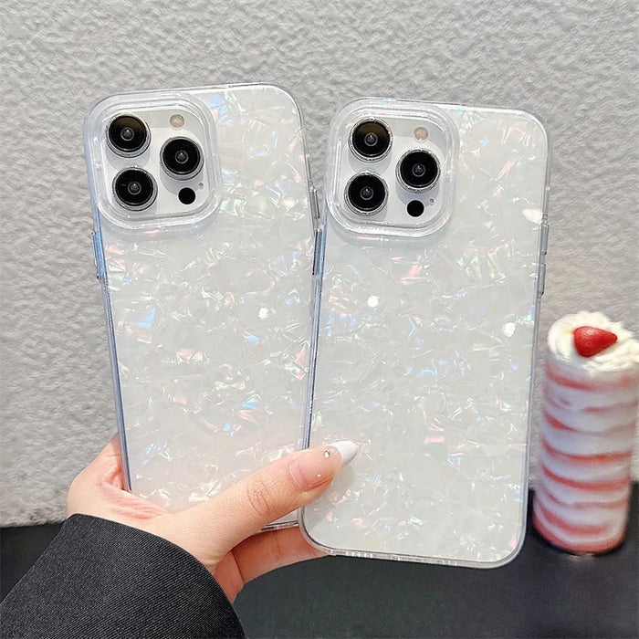 Luxury Solid Color Shell Pattern Phone Case For iPhone PhoneShells