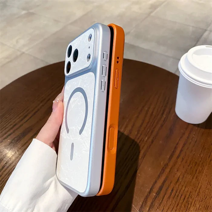 Luxury Solid Colors Large Window Leather Texture Magnetic Phone Case For iPhone PhoneShells