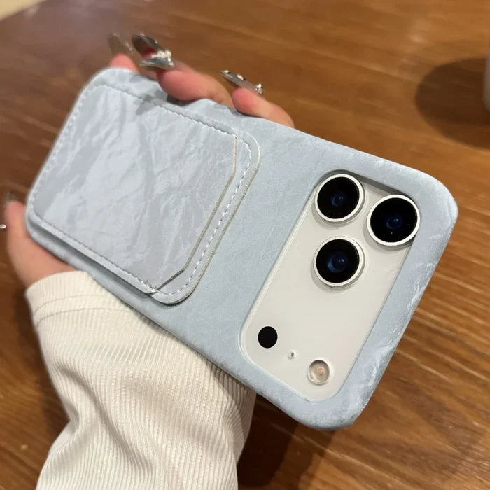 Luxury Velvet Fabric Slot Card Wallet Case For iPhone PhoneShells