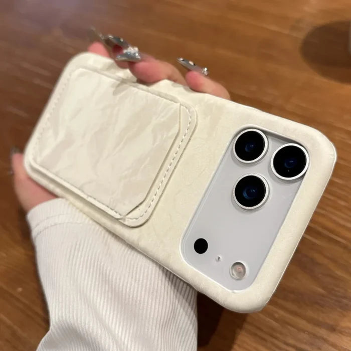 Luxury Velvet Fabric Slot Card Wallet Case For iPhone PhoneShells