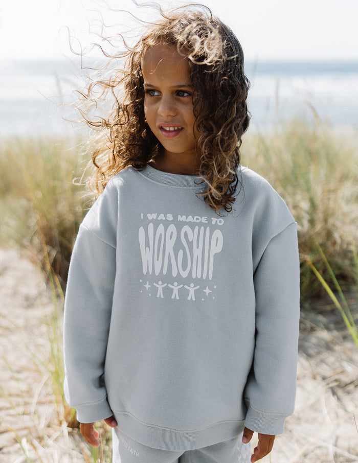 Made To Worship Kids Crewneck Elevated Faith