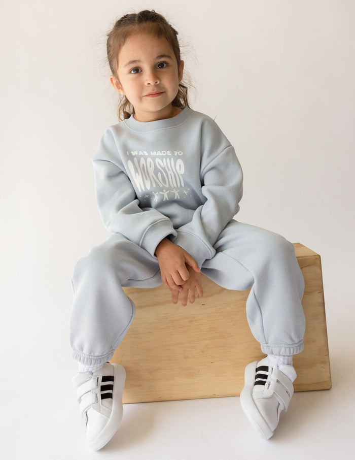 Made To Worship Kids Crewneck Elevated Faith