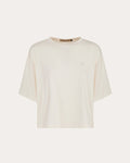 Maglietta off-white con maniche scese