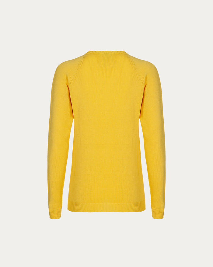 Maglione girocollo in cotone organico giallo vegano sostenibile