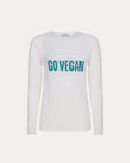 Maglione go vegan in cotone organico bianco vegano sostenibile