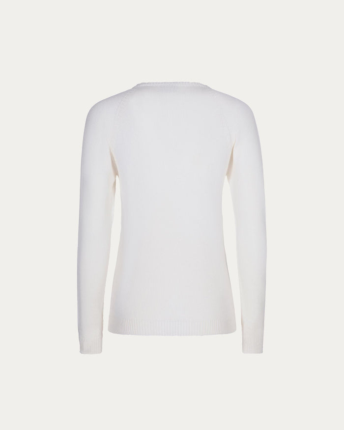 Maglione go vegan in cotone organico bianco vegano sostenibile