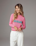 Maglione go vegan in cotone organico rosa vegano sostenibile