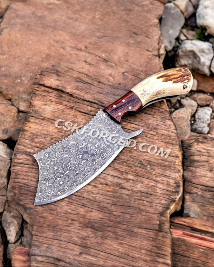 Magnus Jonsson Raindrop Damascus Cleaver cskforged