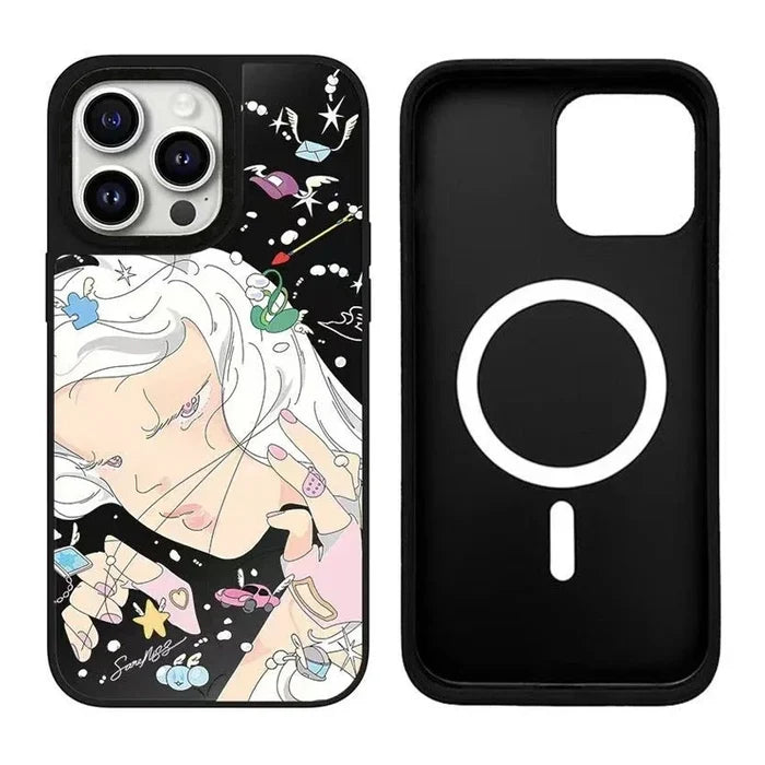 MagSafe Mirror Surface Anime Girl Case Phone Case PhoneShells