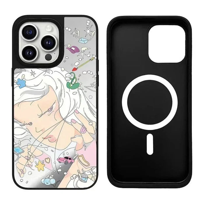 MagSafe Mirror Surface Anime Girl Case Phone Case PhoneShells
