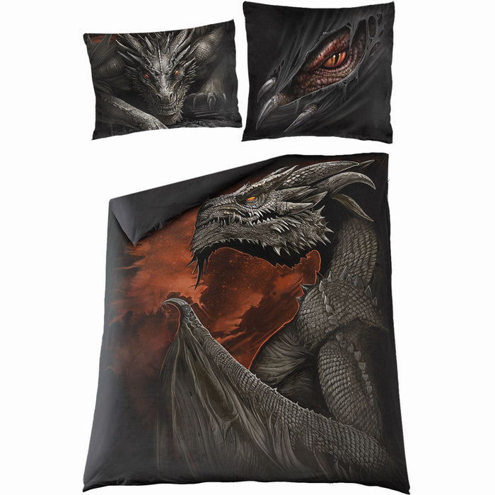 MAJESTIC DRACO - Double Duvet Cover + UK And EU Pillow case Spiral USA