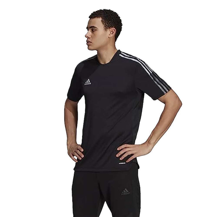adidas Man's TIRO JSY Word R Tee - BLACK / WHITE runnwalk