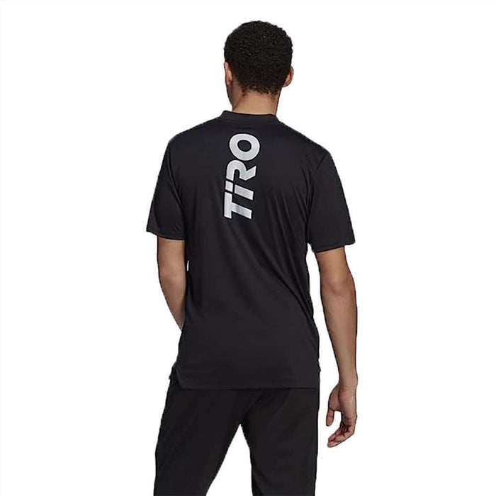 adidas Man's TIRO JSY Word R Tee - BLACK / WHITE runnwalk