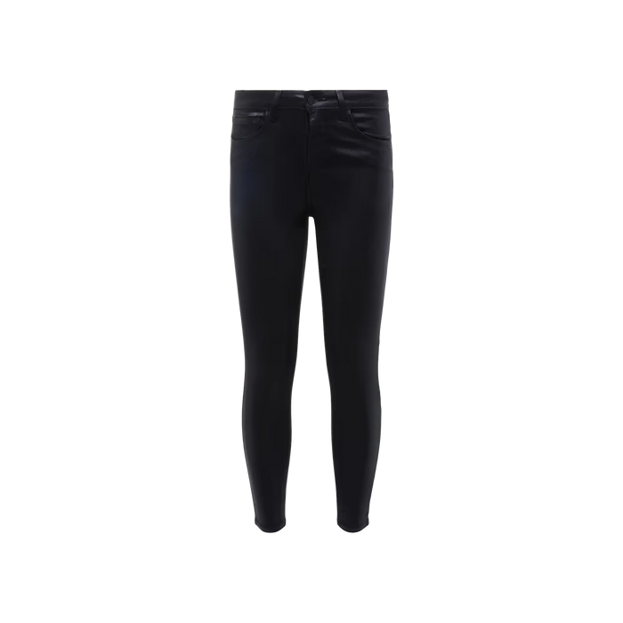 The Margot Coated Cropped Skinny Jean is displayed on a white background, shown from the front with visible pockets and belt loops.