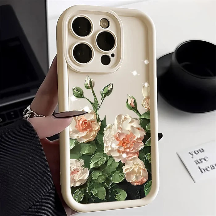 Matte Silicone Flower Phone Case PhoneShells