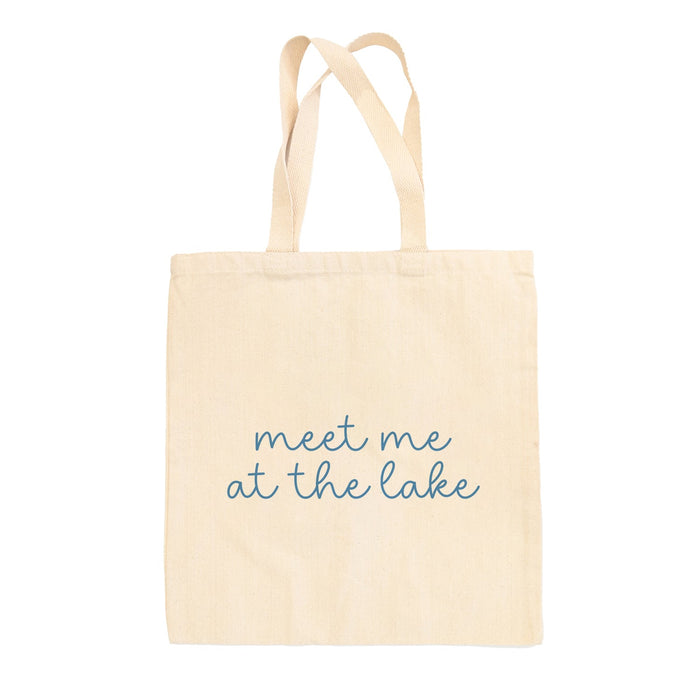 Meet Me At The Lake Blue Script (Tote Bag) Ivy + Cloth