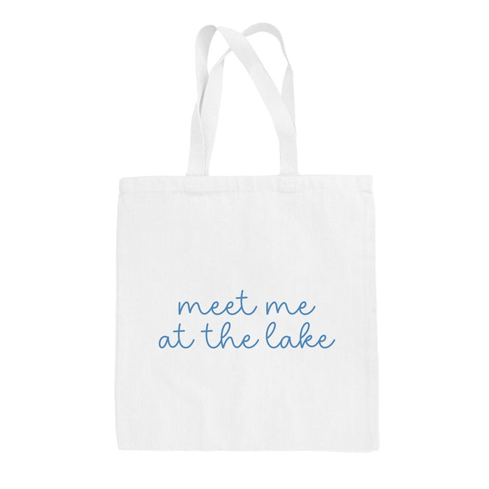 Meet Me At The Lake Blue Script (Tote Bag) Ivy + Cloth