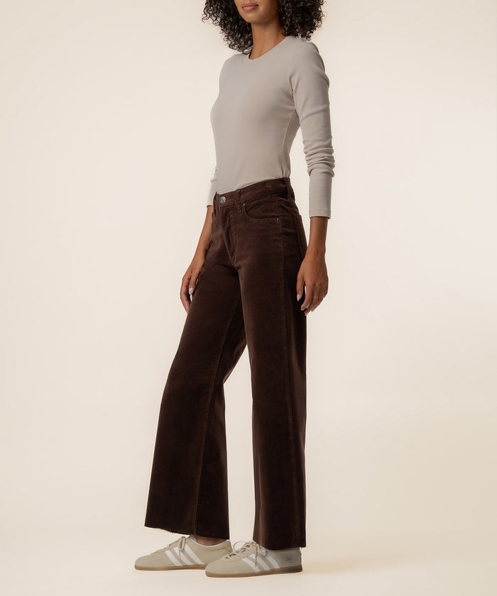 Meg Corduroy High Rise Wide Leg in Truffle