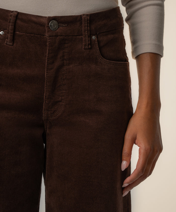 Meg Corduroy High Rise Wide Leg in Truffle