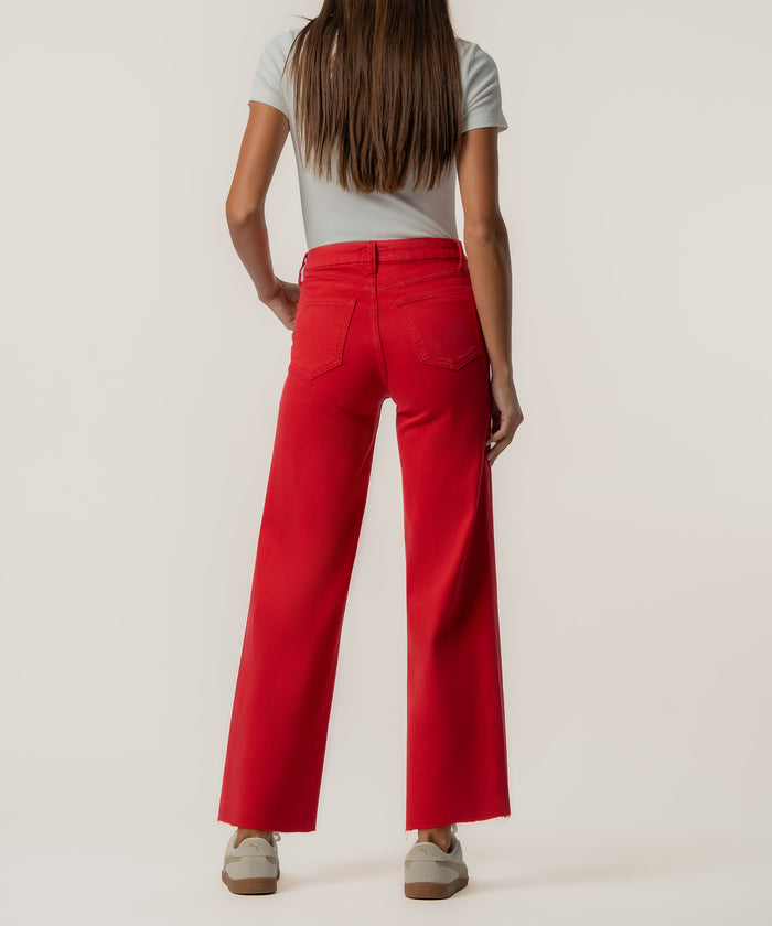 Meg High Rise Wide Leg Petite, Exclusive in Scarlet Red