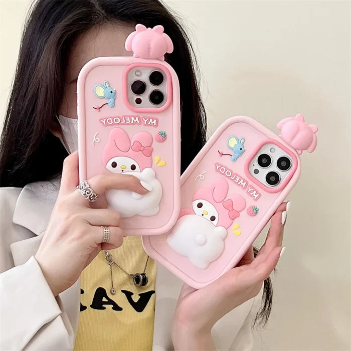 Melody 3D Cartoon Decompress Silicon Soft Phone Case PhoneShells
