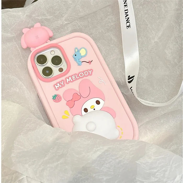 Melody 3D Cartoon Decompress Silicon Soft Phone Case PhoneShells