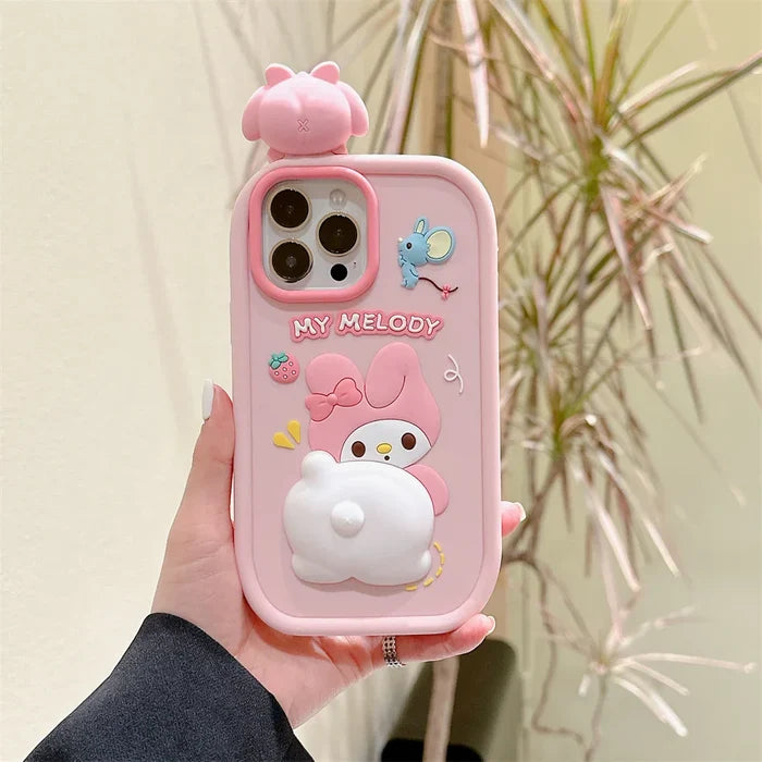 Melody 3D Cartoon Decompress Silicon Soft Phone Case PhoneShells