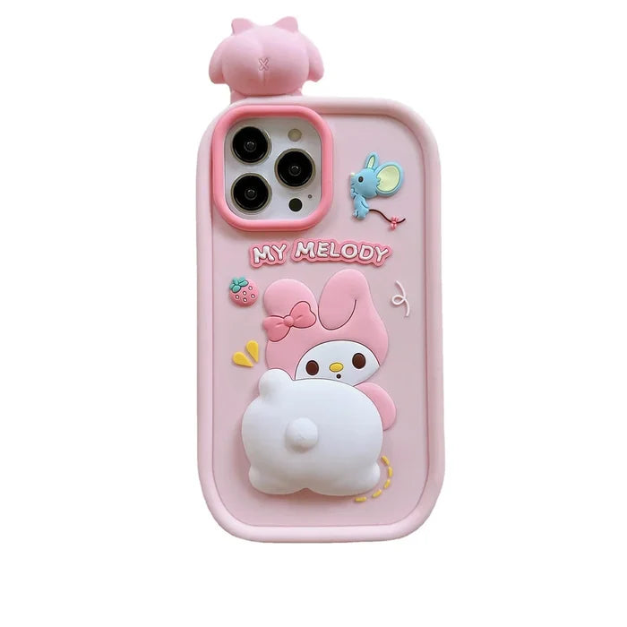 Melody 3D Cartoon Decompress Silicon Soft Phone Case PhoneShells