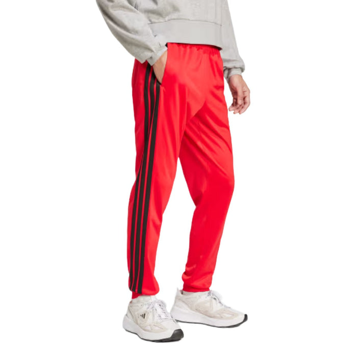adidas Men's 3-Stripes Tricot Regular Tapered Track Pants - Pure Ruby runnwalk