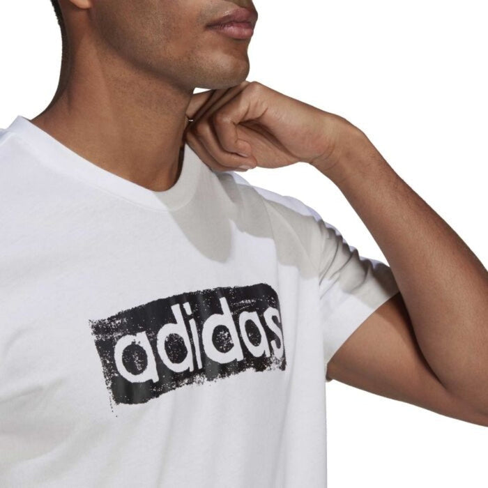 adidas Men’s BRSHSTRK V4 Tee - White Black runnwalk