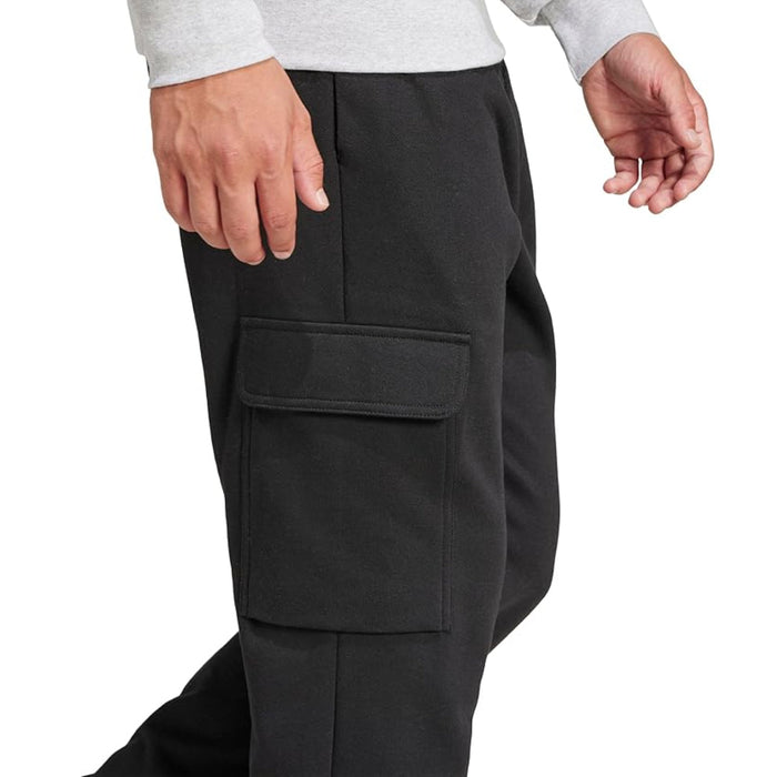 adidas Men's Essentials Feel Cozy Fleece Cargo Pants - Black runnwalk