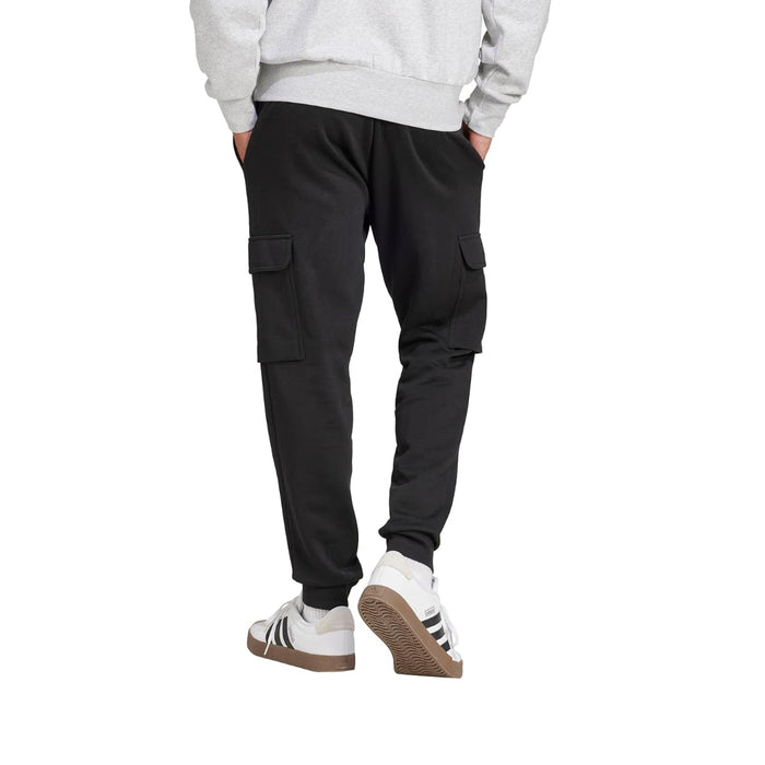 adidas Men's Essentials Feel Cozy Fleece Cargo Pants - Black runnwalk