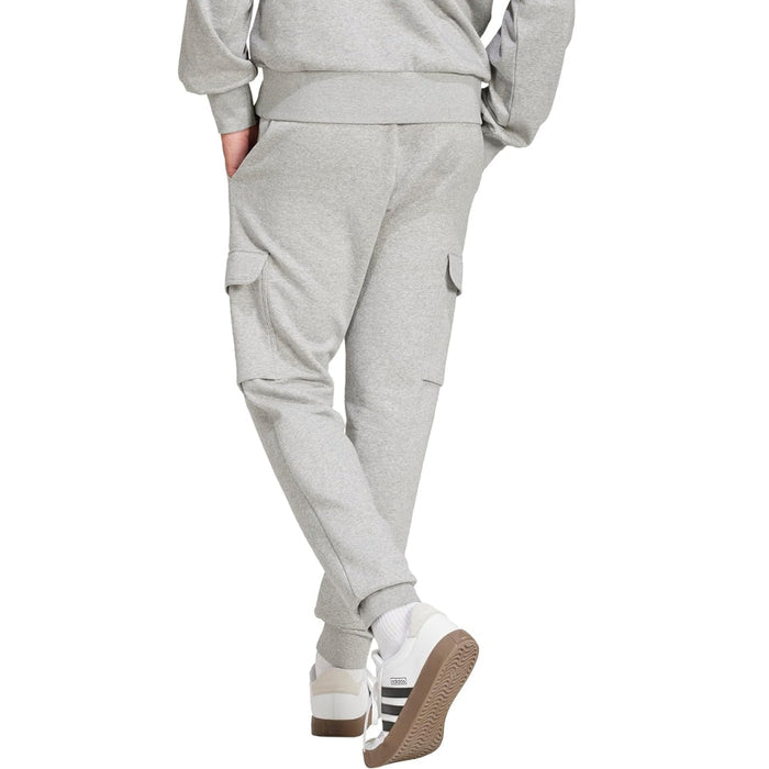 adidas Men's Essentials Feel Cozy Fleece Cargo Pants - Grey runnwalk