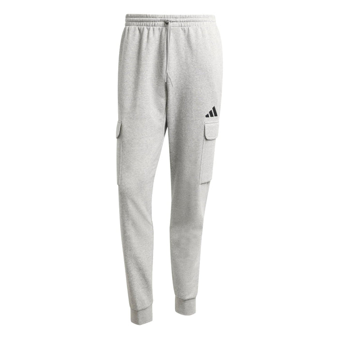 adidas Men's Essentials Feel Cozy Fleece Cargo Pants - Grey runnwalk