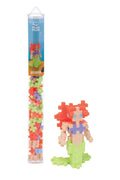 Mermaid figurine with building block packaging on a white background