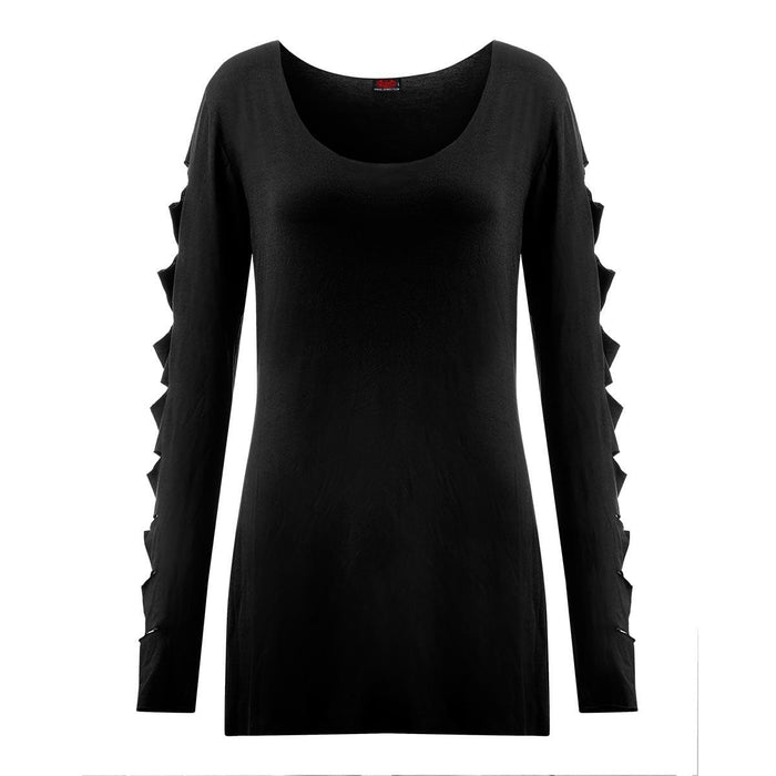 METAL STREETWEAR - Slashed Sleeve Boatneck Top Spiral USA