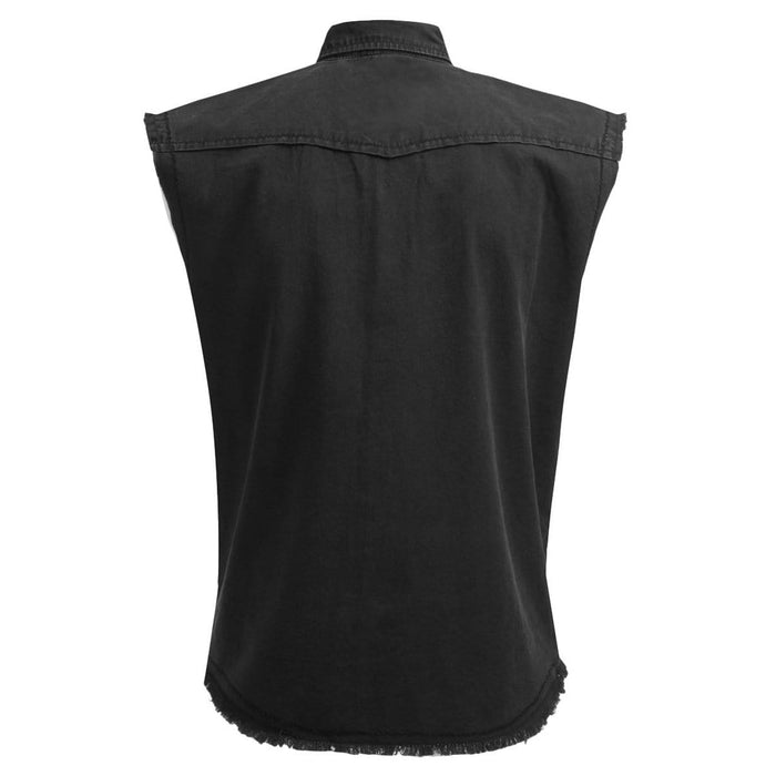 METAL STREETWEAR - Sleeveless Stone Washed Worker Black Spiral USA