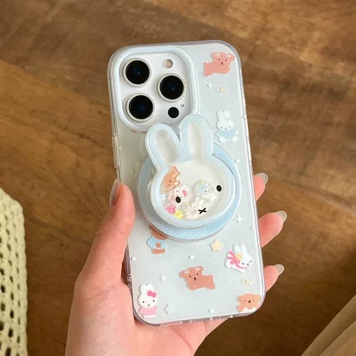 Miffy Phone Case with Holder Kawaii Miffy Rabbit Suitable For iPhone PhoneShells