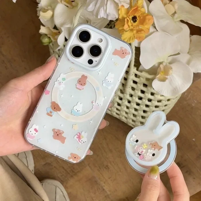 Miffy Phone Case with Holder Kawaii Miffy Rabbit Suitable For iPhone PhoneShells