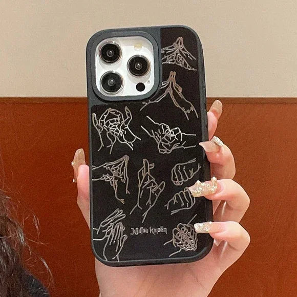 Mirror Surface Anime Gesture Phone Case PhoneShells