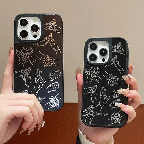 Mirror Surface Anime Gesture Phone Case PhoneShells