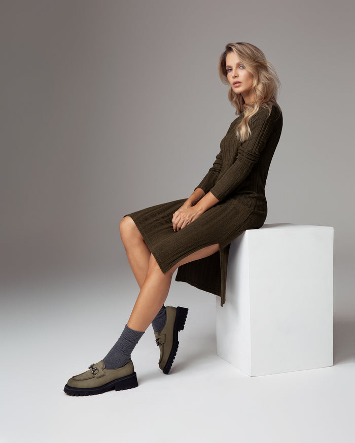 Mocassini Elsa grigio chiaro, vegani ecologici