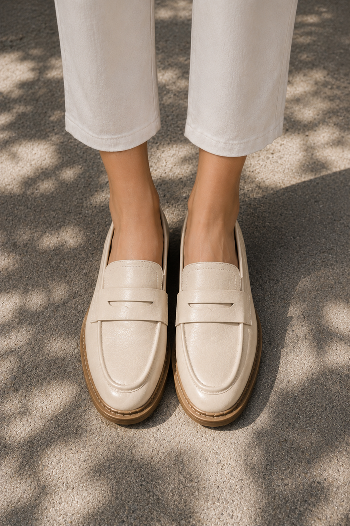 Mocassino Vittoria beige - vegan
