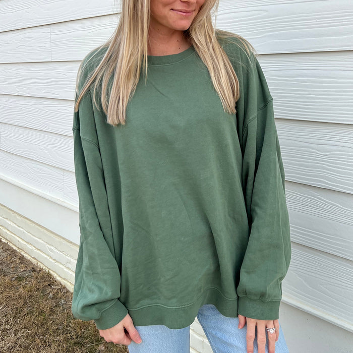 Moss Oversized Boxy Crew Ivy + Cloth