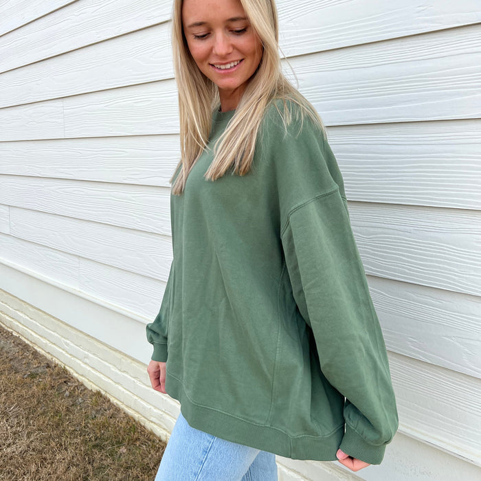 Moss Oversized Boxy Crew Ivy + Cloth