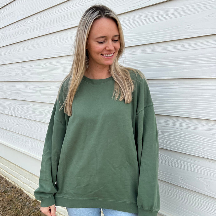 Moss Oversized Boxy Crew Ivy + Cloth