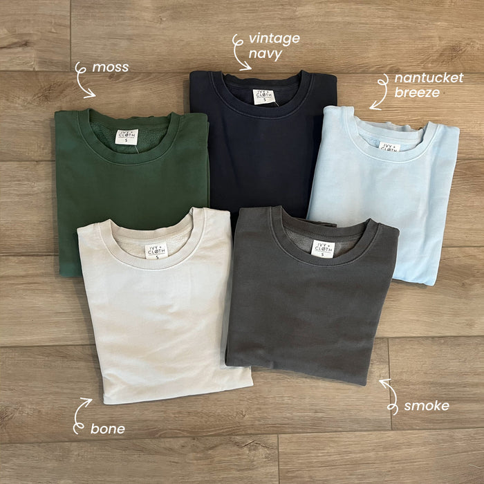 Moss Oversized Boxy Crew Ivy + Cloth