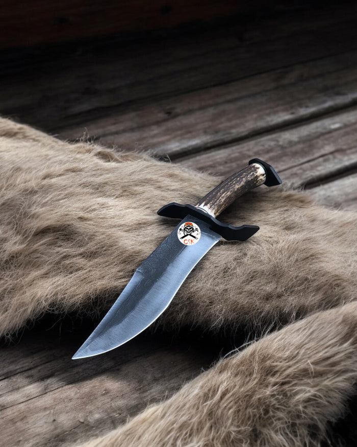 Mountain Stalker Along Knife with Antler Handle cskforged